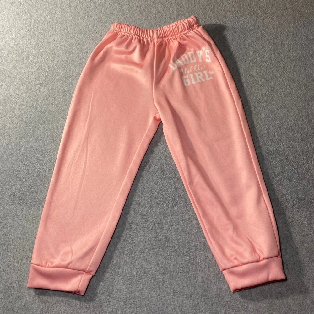 SHEIN Sweatshirt Sweatpants Set Kids 5Y‎ Pink Daddys Little Girl Graphic Joggers
